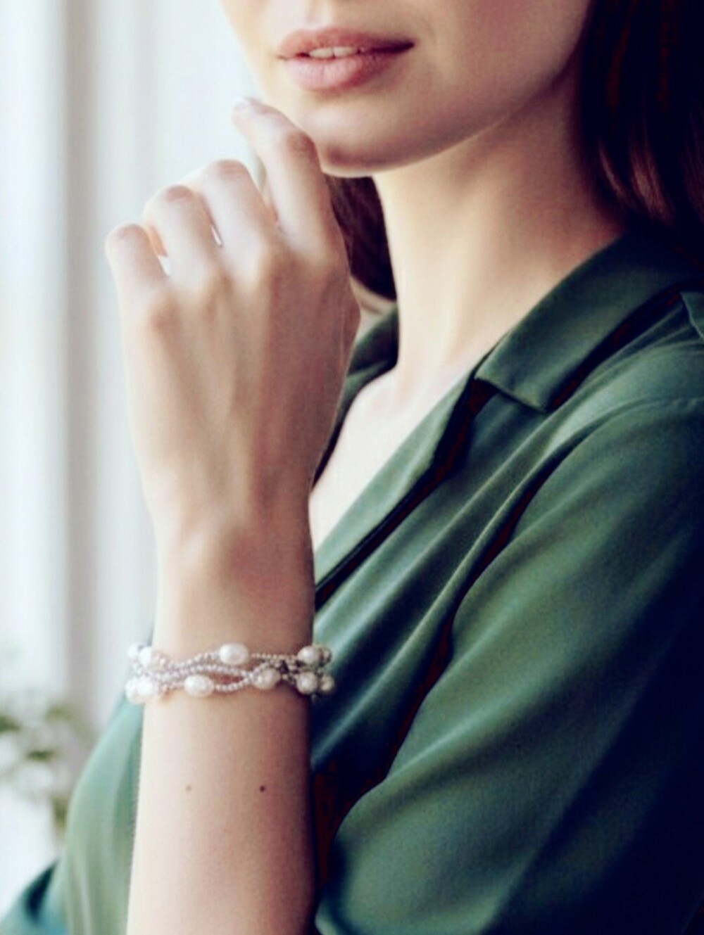Baby Pink Freshwater Pearl & Silver Seed Bead Braided Bracelet